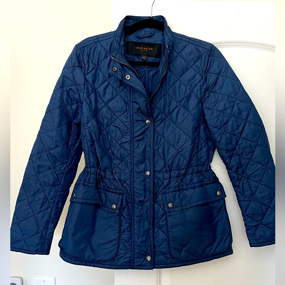 Coach Women's Quilted Blue Jacket